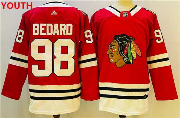Youth Chicago Blackhawks #98 Connor Bedard Red Black Stitched Jersey,We sell and wholesale Youth Chicago Blackhawks #98 Connor Bedard Red Black Stitched Jersey on line form chian!